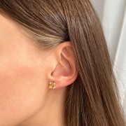 Kolczyki z Kwadratowym Cytrynem Silver