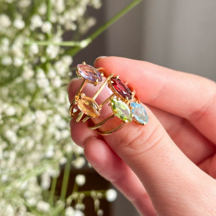 Pierścionek Markiza z Cytrynem Gold (id: 1936)