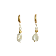 Kolczyki z Nieregularną Perłą Gold (id: 1968)