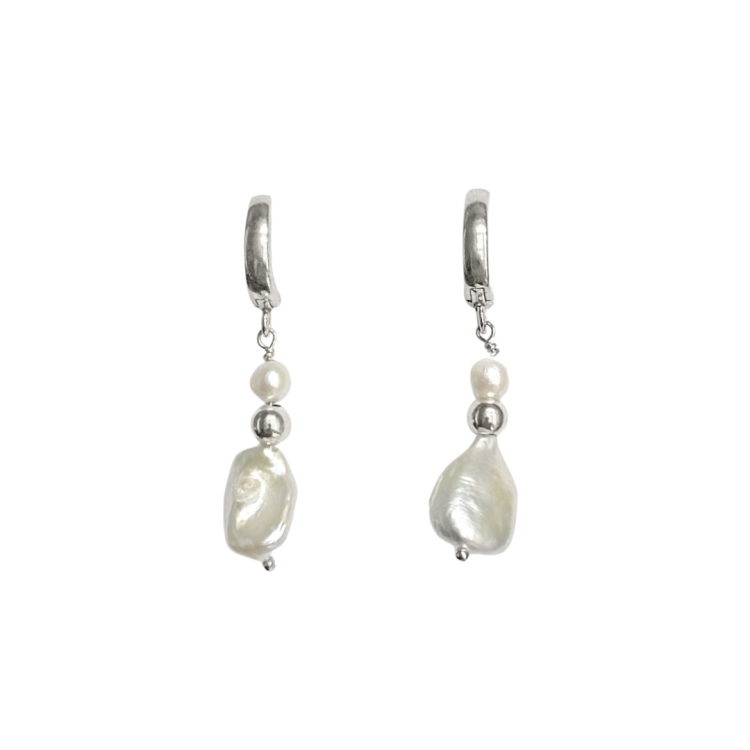 Kolczyki z Nieregularną Perłą Silver (id: 1969)