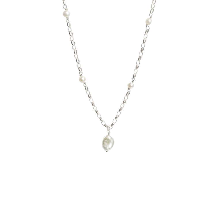 Naszyjnik z Nieregularnymi Perłami Silver (id: 1989)