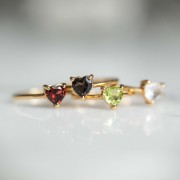 Pierścionek Serce z Kwarcem Dymnym Gold (id: 2027)