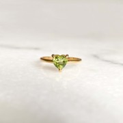 Pierścionek Serce z Oliwinem Gold (id: 2020)