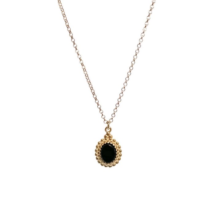 Naszyjnik w Stylu Vintage z Onyksem Gold (id: 2028)