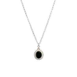 Naszyjnik Vintage z Onyksem Silver