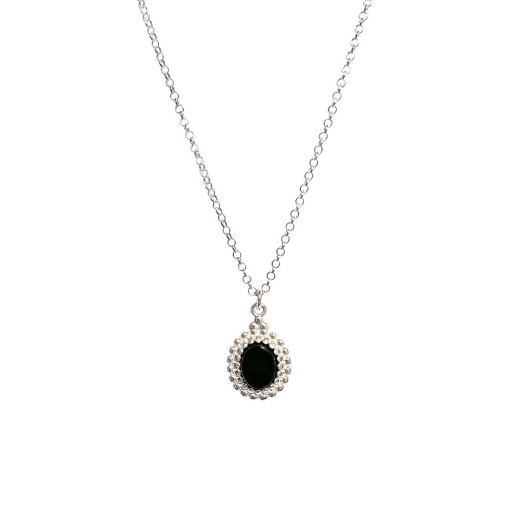 Naszyjnik w Stylu Vintage z Onyksem Silver (id: 2029)