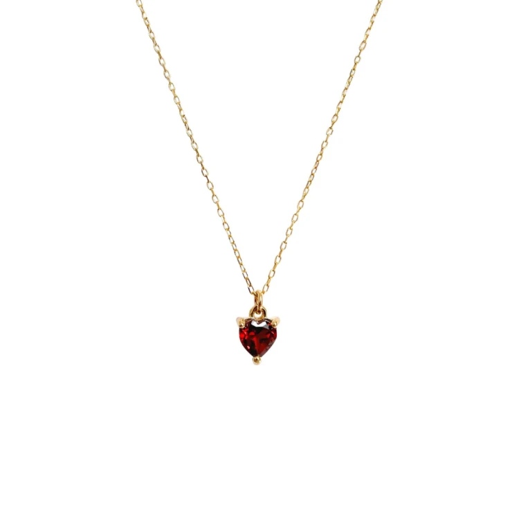 Naszyjnik Serce z Granatem Gold (id: 2075)