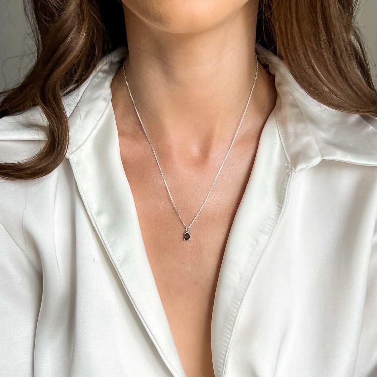 Naszyjnik z Kwarcem Dymnym Silver (id: 1813)