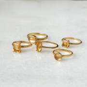 Pierścionek z Prostokątnym Cytrynem Gold (id: 1836)