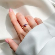 Pierścionek Serce z Ametystem Silver