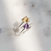 Pierścionek Serce z Ametystem Silver