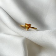 Pierścionek Serce z Cytrynem Gold (id: 2137)