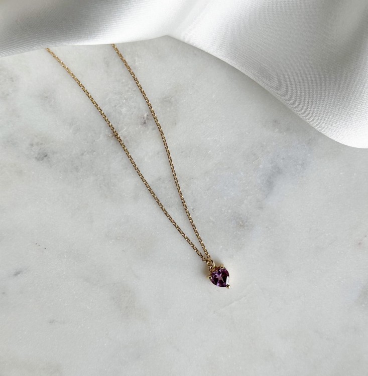 Naszyjnik Serce z Ametystem Gold (id: 2079)