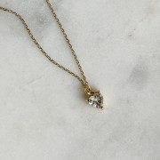 Naszyjnik Serce z Topazem Białym Gold (id: 2076)