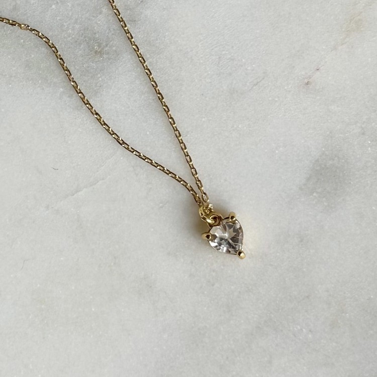 Naszyjnik Serce z Topazem Białym Gold (id: 2076)