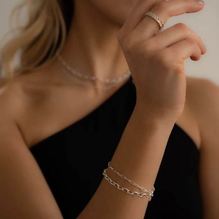 BRANSOLETKA SPLOT SIECZKA silver
