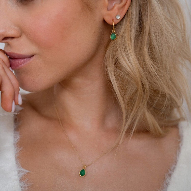 zestaw naszyjnik pozłacany i kolczyki pozłacane