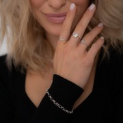 Pierścionek w Stylu Retro z Kamieniem Księżycowym Silver