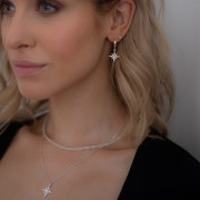 Kolczyki Róża Wiatrów z Kryształem Górskim Silver