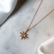 Talizman Gwiazda z Kryształem Górskim Gold