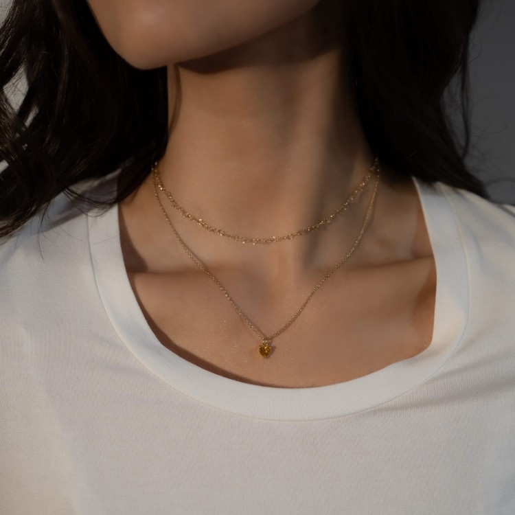 Naszyjnik Serce z Cytrynem Gold (id: 2077)