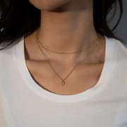 Naszyjnik Serce z Topazem Białym Gold (id: 2076)