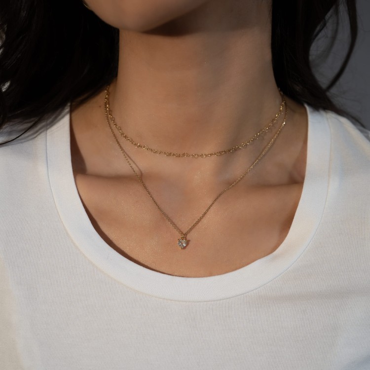 Naszyjnik Serce z Topazem Białym Gold (id: 2076)