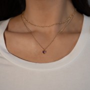 Naszyjnik Serce z Ametystem Gold (id: 2079)