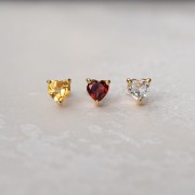 Kolczyki Sztyfty Serce z Topazem Białym Gold (id: 2268)