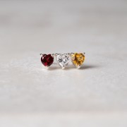 Kolczyki Sztyfty Serce z Topazem Białym Silver