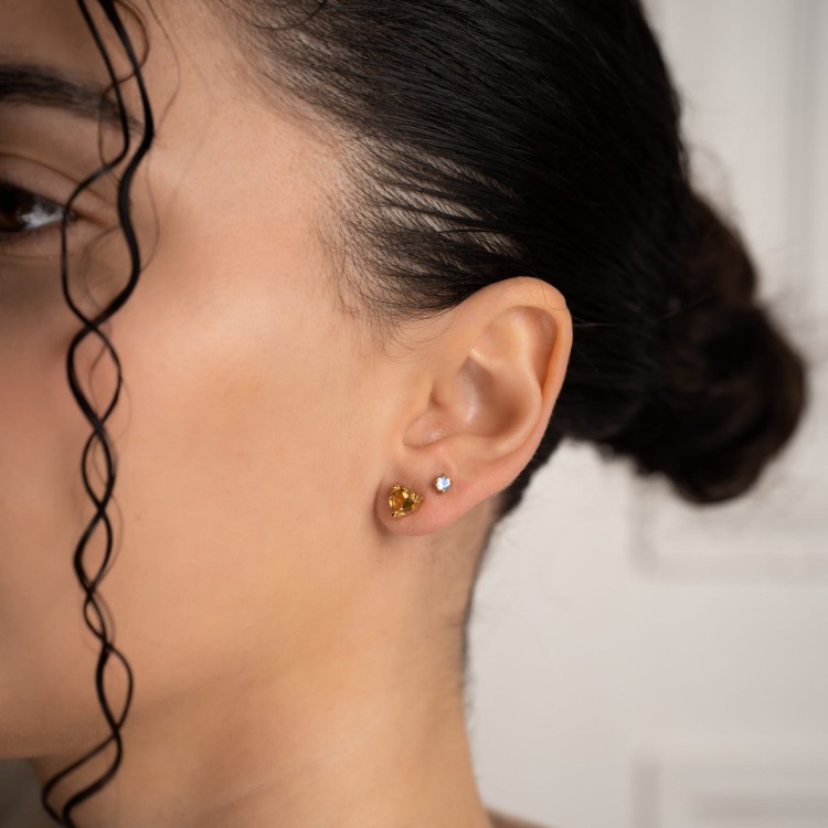 Kolczyki Sztyfty Serce z Cytrynem Gold (id: 2270)