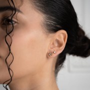 Kolczyki Sztyfty Serce z Topazem Białym Gold (id: 2268)