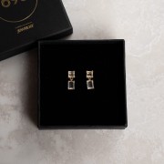 Kolczyki z Podwójnym Topazem Białym Gold (id: 1959)