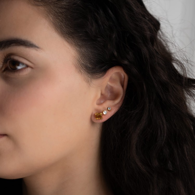 Kolczyki z Kwadratowym Cytrynem Gold (id: 1860)