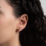 Kolczyki Sztyfty Serce z Oliwinem Gold (id: 2275)