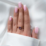 Pierścionek z Kwadratowym Ametystem Gold (id: 1823)