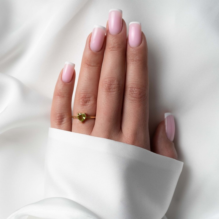 Pierścionek Serce z Oliwinem Gold (id: 2020)