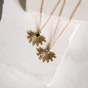 Naszyjnik Promienie Słońca z Kryształem Górskim Gold 50 cm (id: 2292)