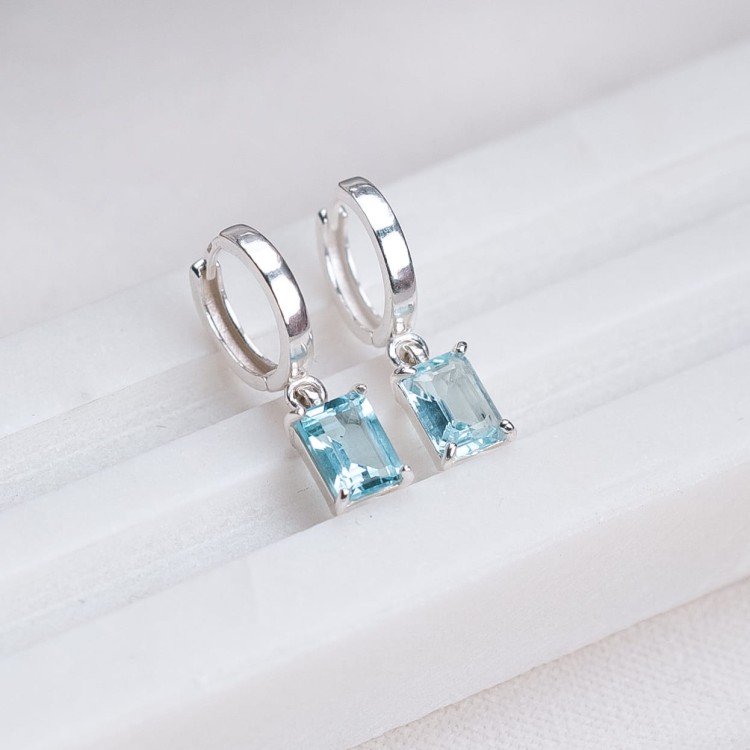 Kolczyki z Pojedynczym Topazem Silver (id: 2303)