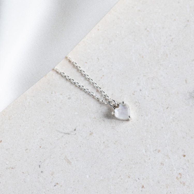 Naszyjnik Serce z Kamieniem Księżycowym Silver (id: 2321)