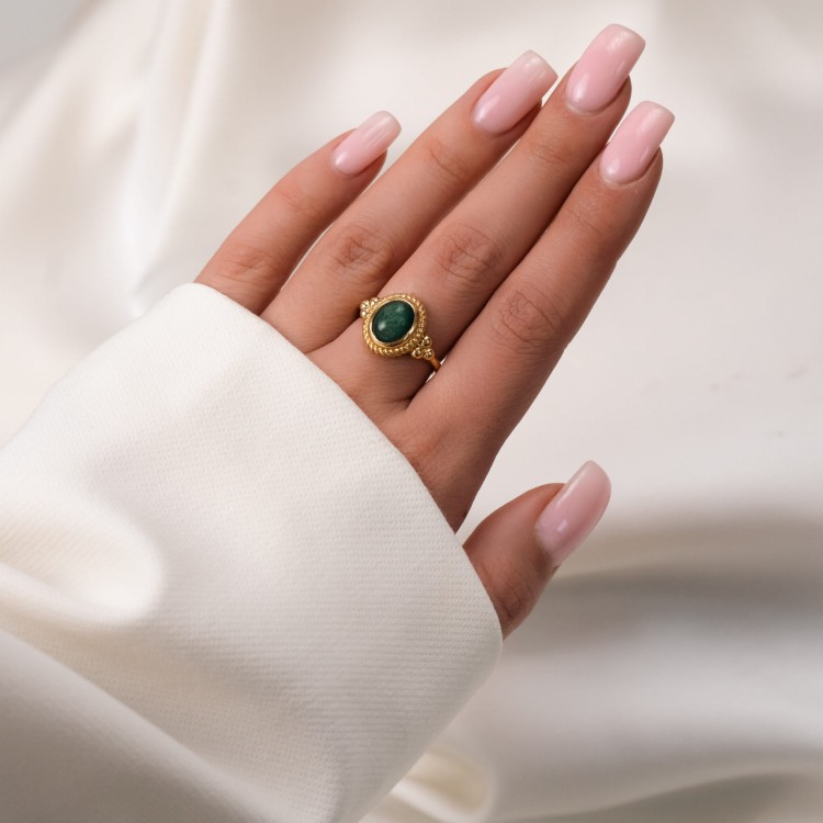 Pierścionek Royal z Awenturynem Gold (id: 2323)