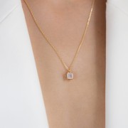 Naszyjnik z Kwadratowym Kamieniem Księżycowym Gold (id: 2327)