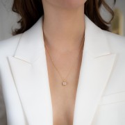 Naszyjnik z Kwadratowym Kamieniem Księżycowym Gold (id: 2327)