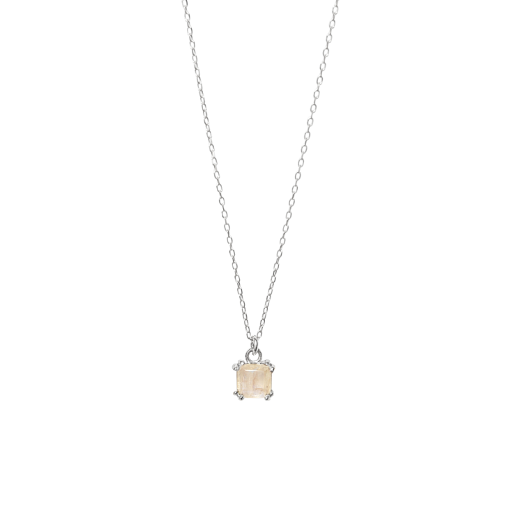 Naszyjnik z Kwadratowym Kamieniem Księżycowym Silver (id: 2329)
