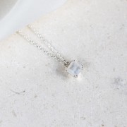 Naszyjnik z Kwadratowym Kamieniem Księżycowym Silver (id: 2329)