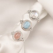 Pierścionek Royal z Larimarem Błękitnym Silver