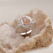 Pierścionek Royal z Kwarcem Różowym Silver