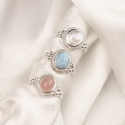 Pierścionek Royal z Kwarcem Różowym Silver