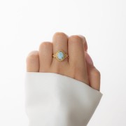 Pierścionek Royal z Kamieniem Księżycowym Gold