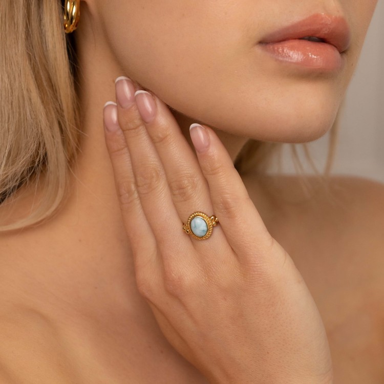 Pierścionek Royal z Kamieniem Księżycowym Gold